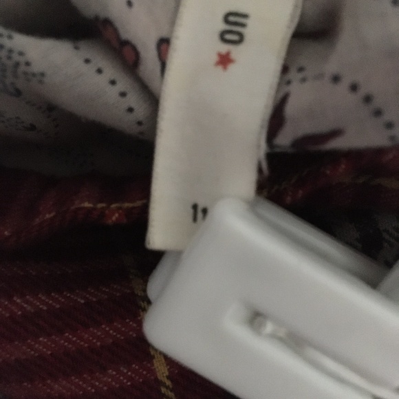 UO ANTHROPOLOGIE Plaid Cotton Flannel Asymmetric Frayed Hem Skirt L - Picture 5 of 6